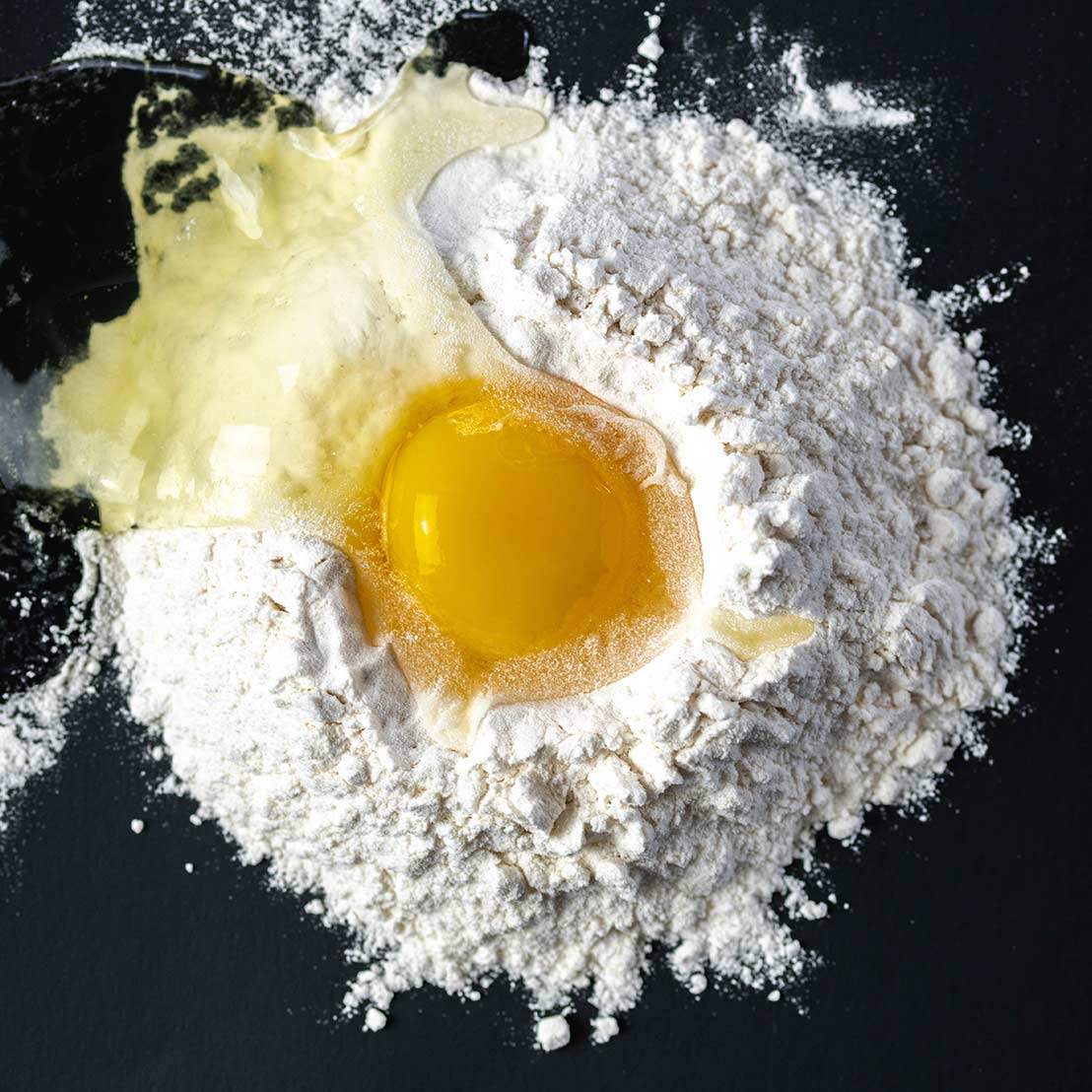 Cracked Egg in Flour